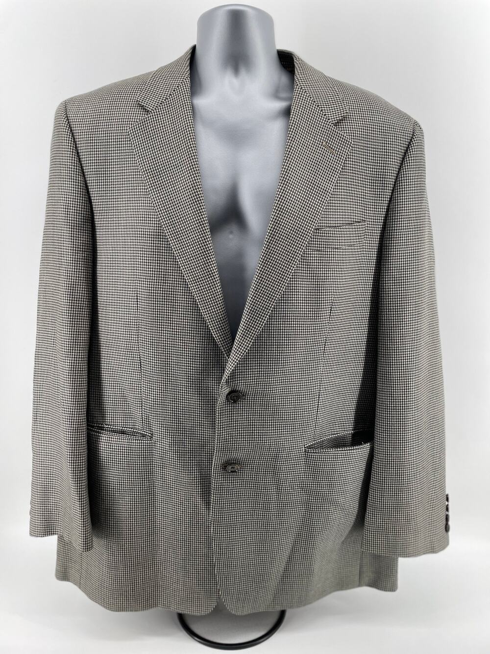 Lauren Ralph Lauren Blazer Men’s 44L Wool/Silk Houndstooth Gray/Brown